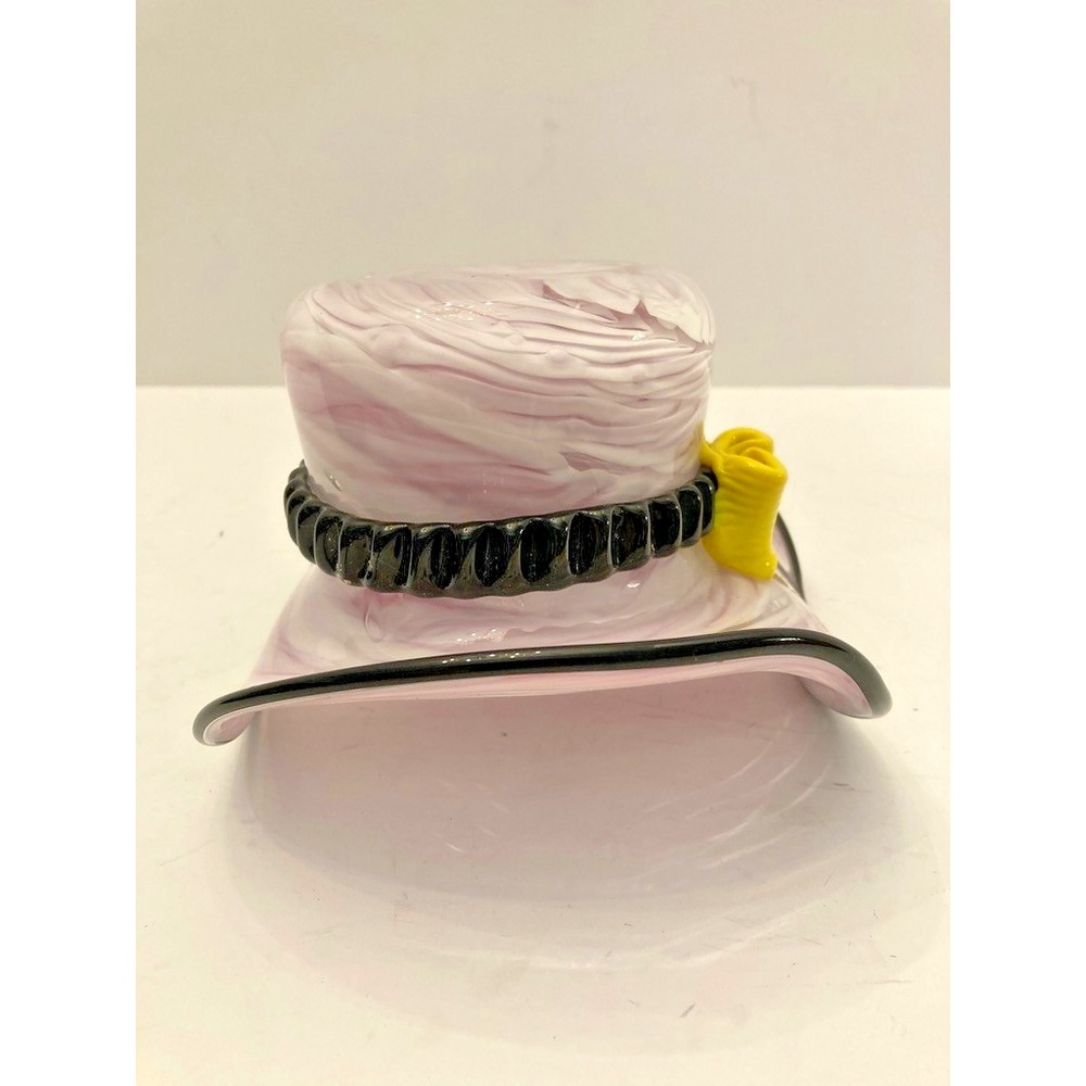 Block Crystal Mouth Blown Pink Glass Hat Bowl Hand Cut Hand Polished Lead free - Picture 8 of 14